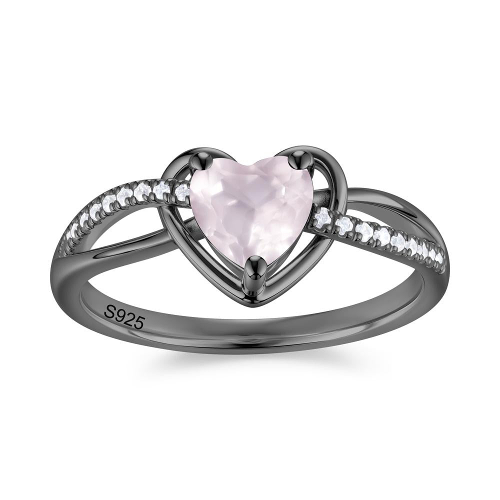 Heart Cut London Blue Topaz Twisted Split Shank Promise Ring - LUO Jewelry #gemstone_Rose Quartz