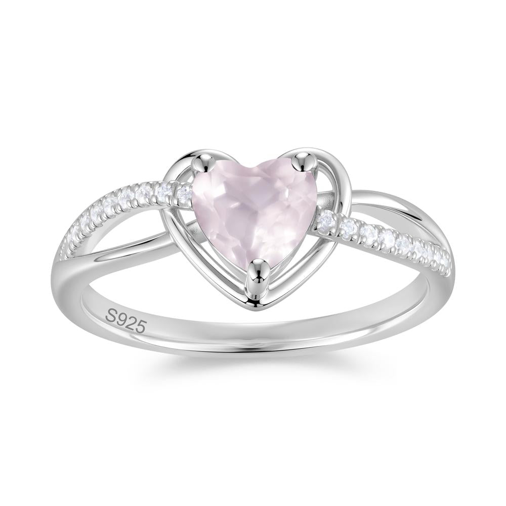 Heart Cut London Blue Topaz Twisted Split Shank Promise Ring - LUO Jewelry #gemstone_Rose Quartz