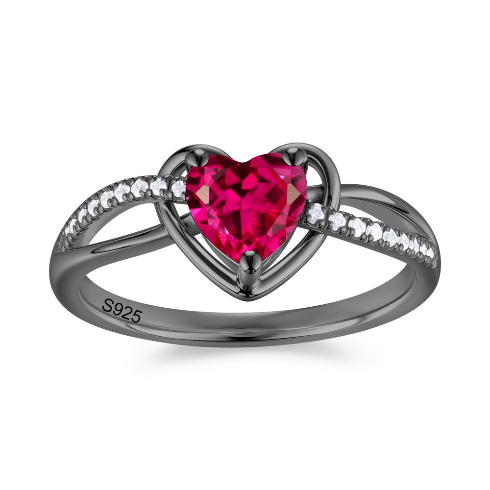 Heart Cut London Blue Topaz Twisted Split Shank Promise Ring - LUO Jewelry #gemstone_Ruby