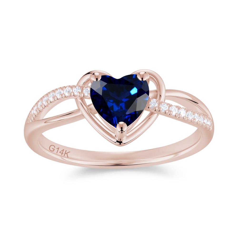 Heart Cut London Blue Topaz Twisted Split Shank Promise Ring - LUO Jewelry #gemstone_Sapphire