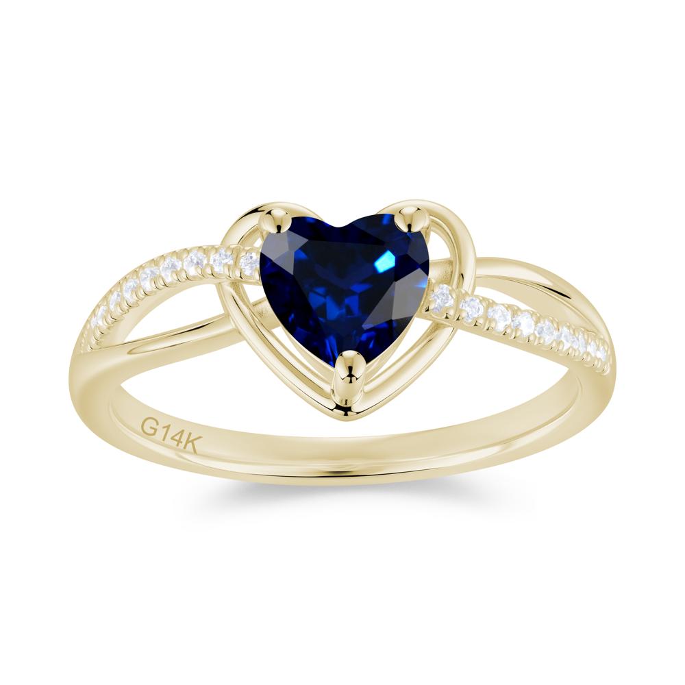 Heart Cut London Blue Topaz Twisted Split Shank Promise Ring - LUO Jewelry #gemstone_Sapphire