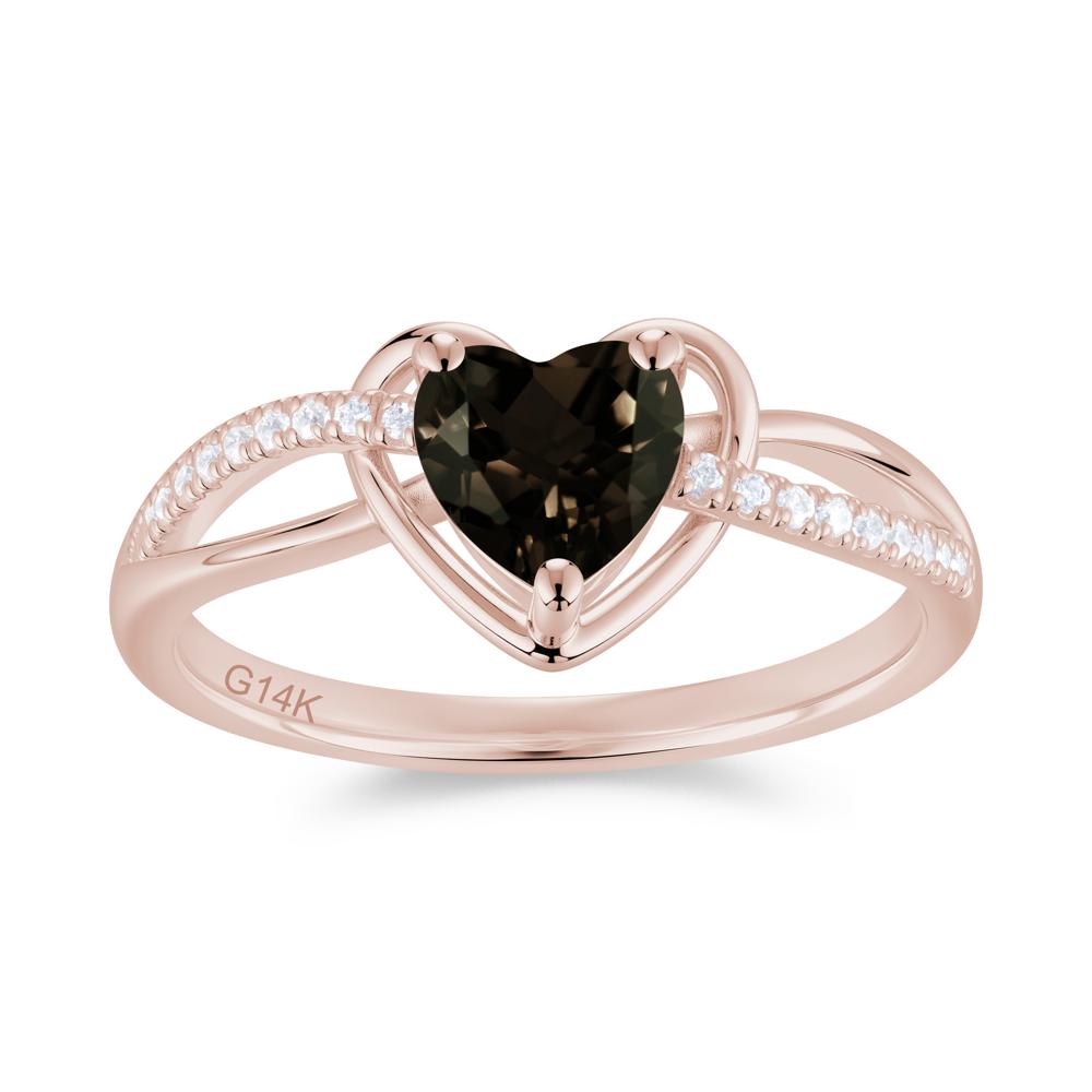 Heart Cut London Blue Topaz Twisted Split Shank Promise Ring - LUO Jewelry #gemstone_Smoky Quartz