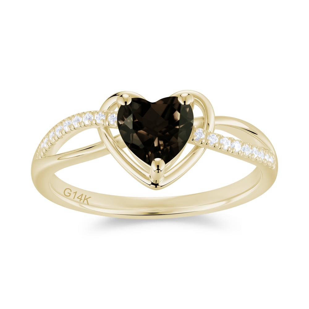 Heart Cut London Blue Topaz Twisted Split Shank Promise Ring - LUO Jewelry #gemstone_Smoky Quartz