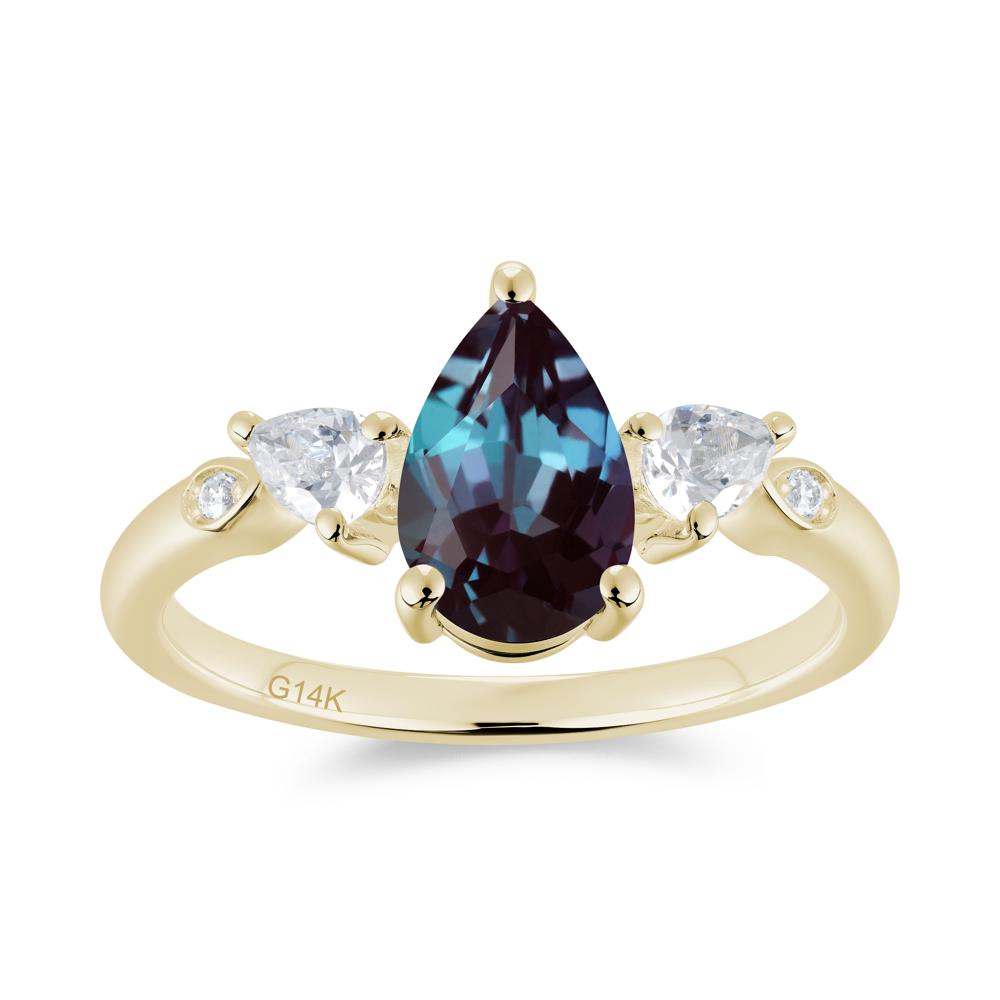 Victorian Milgrain Pear Cut Amethyst Ring Set - LUO Jewelry #gemstone_Alexandrite