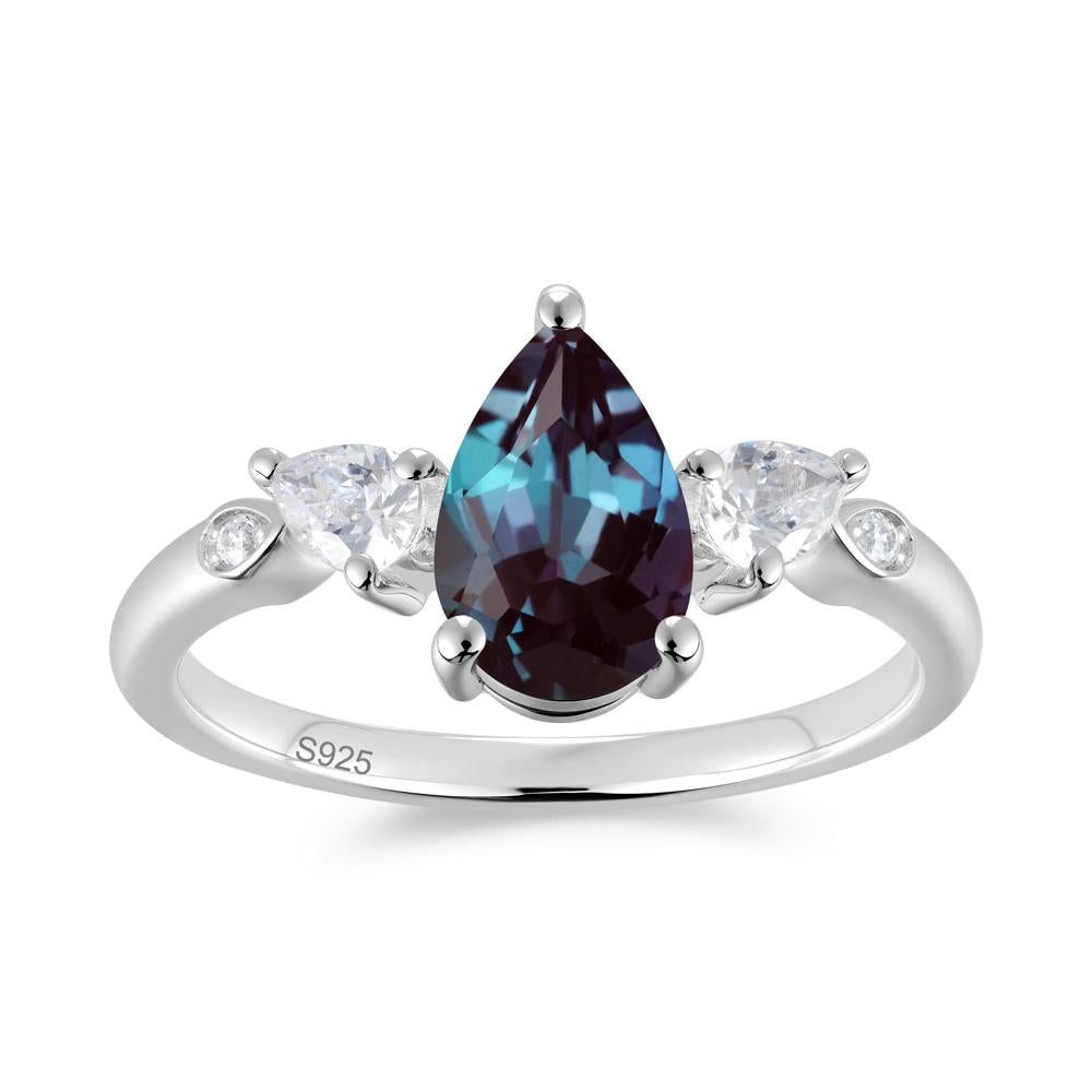 Victorian Milgrain Pear Cut Amethyst Ring Set - LUO Jewelry #gemstone_Alexandrite
