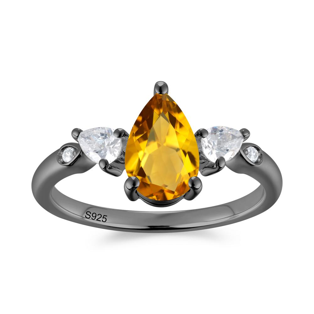 Victorian Milgrain Pear Cut Amethyst Ring Set - LUO Jewelry #gemstone_Citrine