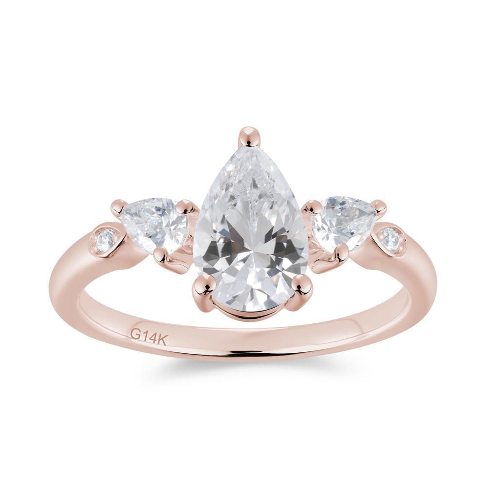 Victorian Milgrain Pear Cut Amethyst Ring Set - LUO Jewelry #gemstone_Cubic Zirconia