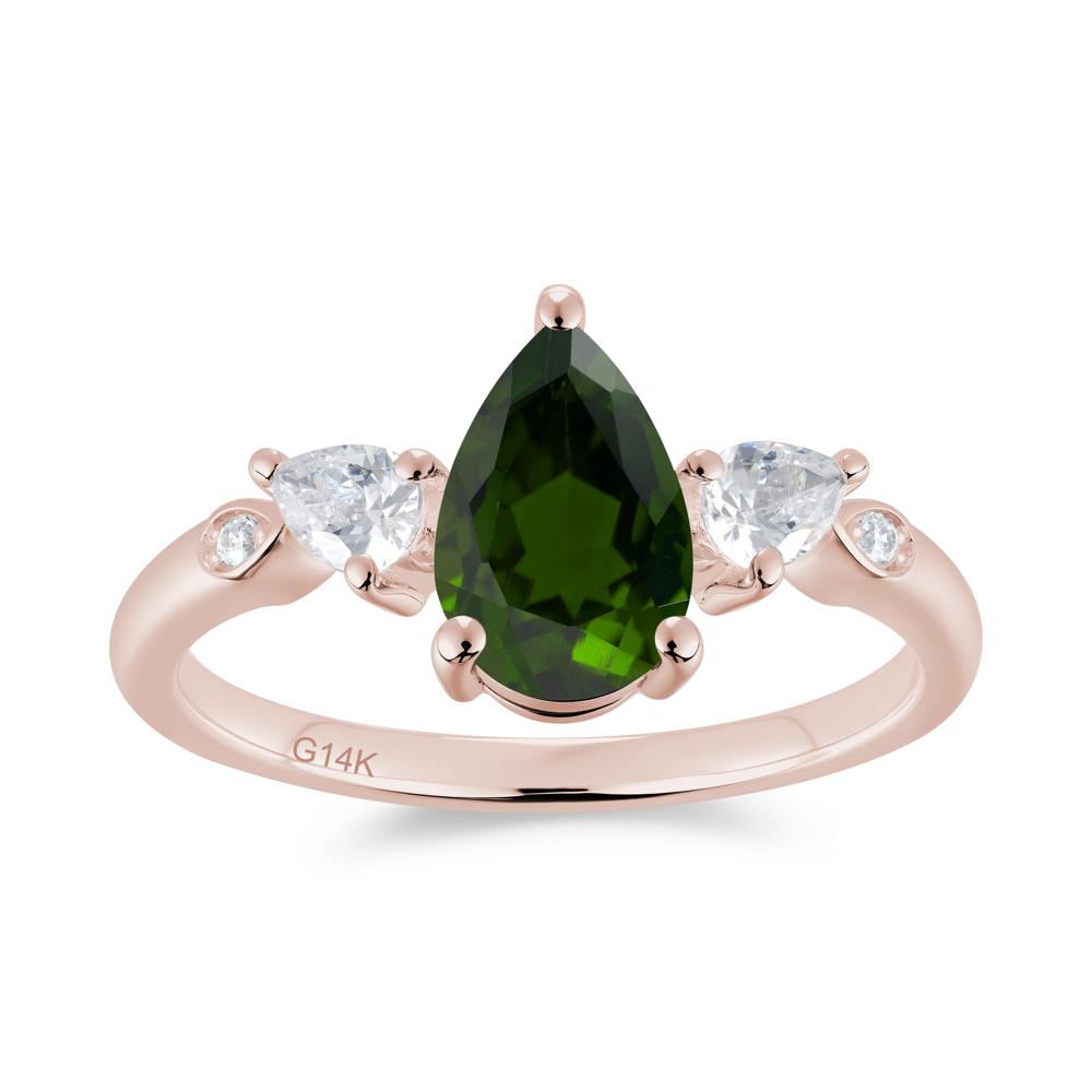 Victorian Milgrain Pear Cut Amethyst Ring Set - LUO Jewelry #gemstone_Diopside