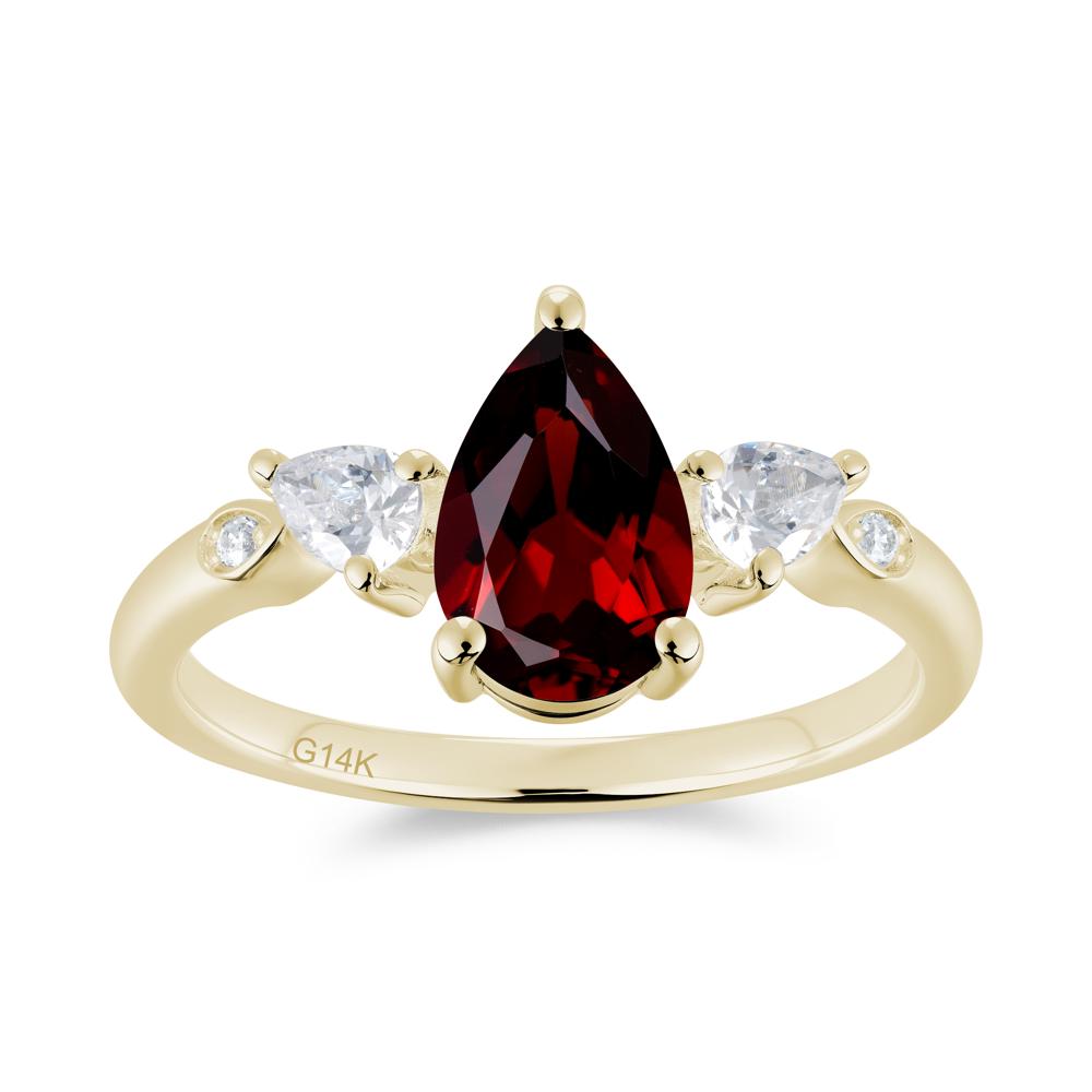 Victorian Milgrain Pear Cut Amethyst Ring Set - LUO Jewelry #gemstone_Garnet
