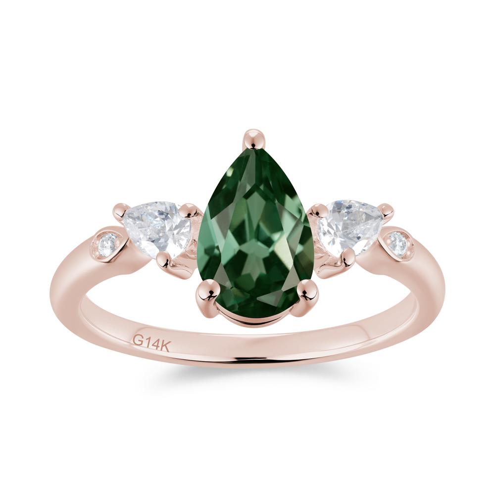 Victorian Milgrain Pear Cut Amethyst Ring Set - LUO Jewelry #gemstone_Green Sapphire