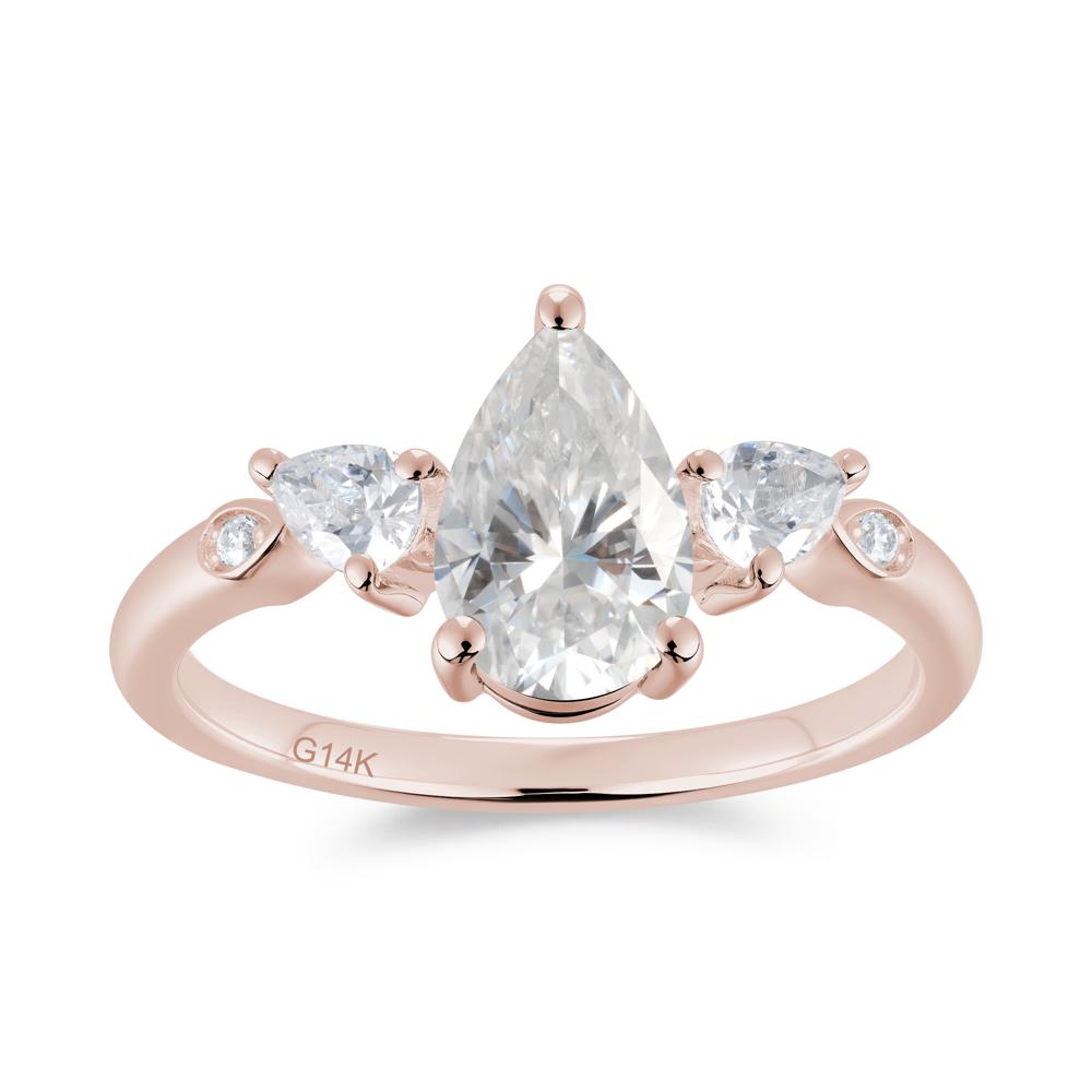Victorian Milgrain Pear Cut Amethyst Ring Set - LUO Jewelry #gemstone_Moissanite