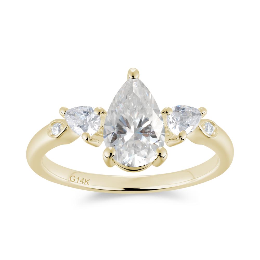 Victorian Milgrain Pear Cut Amethyst Ring Set - LUO Jewelry #gemstone_Moissanite