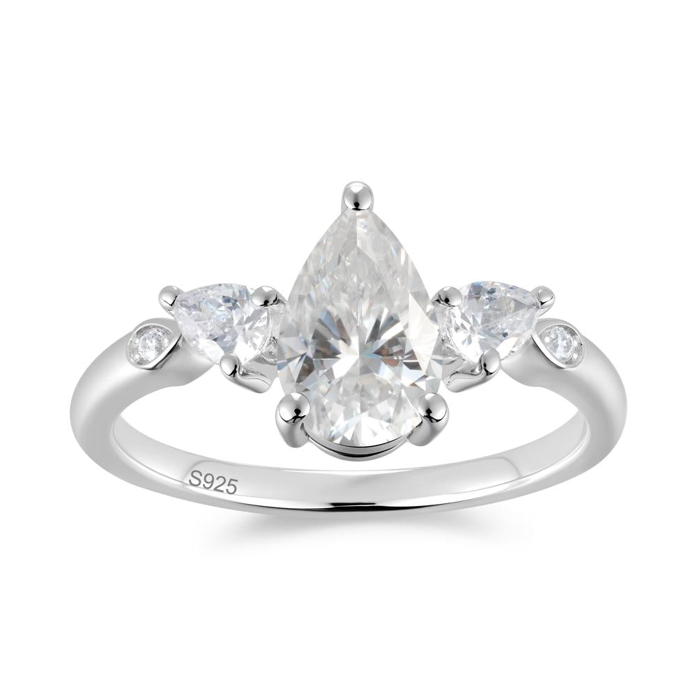 Victorian Milgrain Pear Cut Amethyst Ring Set - LUO Jewelry #gemstone_Moissanite