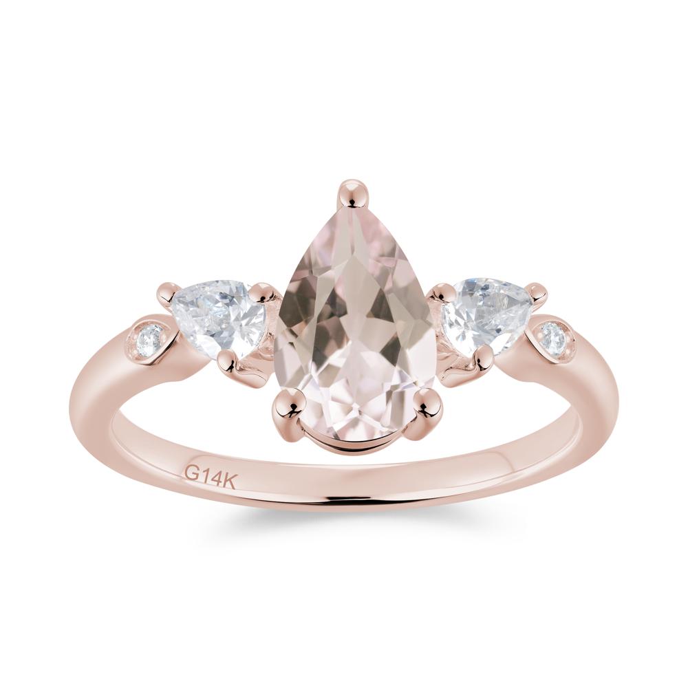 Victorian Milgrain Pear Cut Amethyst Ring Set - LUO Jewelry #gemstone_Morganite