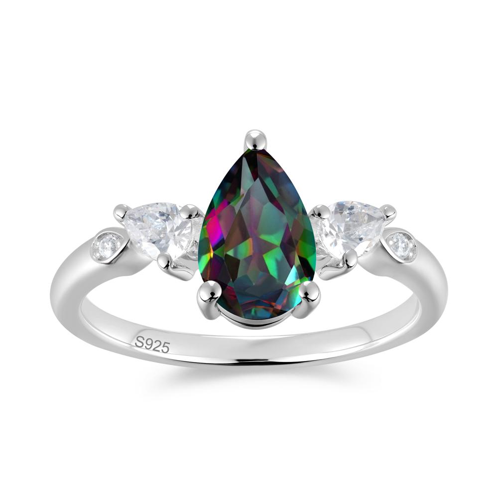 Victorian Milgrain Pear Cut Amethyst Ring Set - LUO Jewelry #gemstone_Mystic Topaz