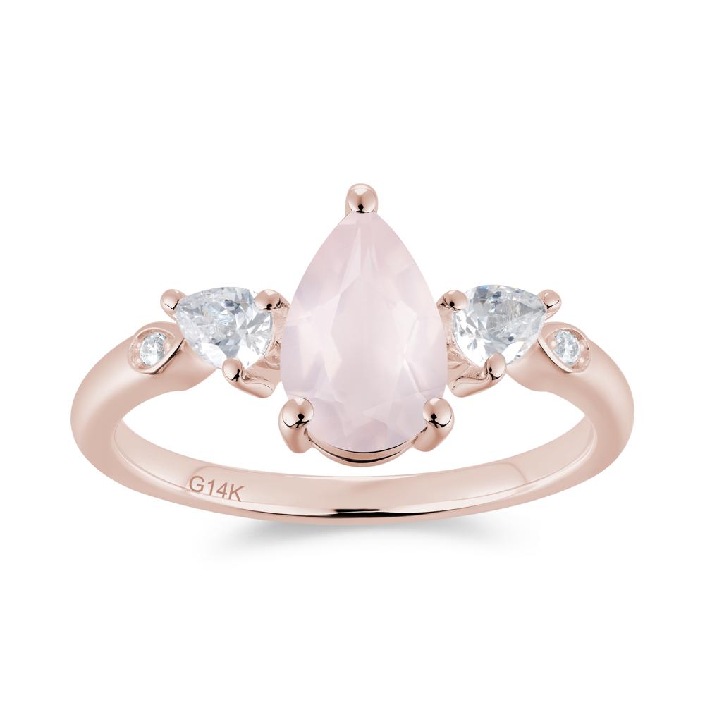 Victorian Milgrain Pear Cut Amethyst Ring Set - LUO Jewelry #gemstone_Rose Quartz