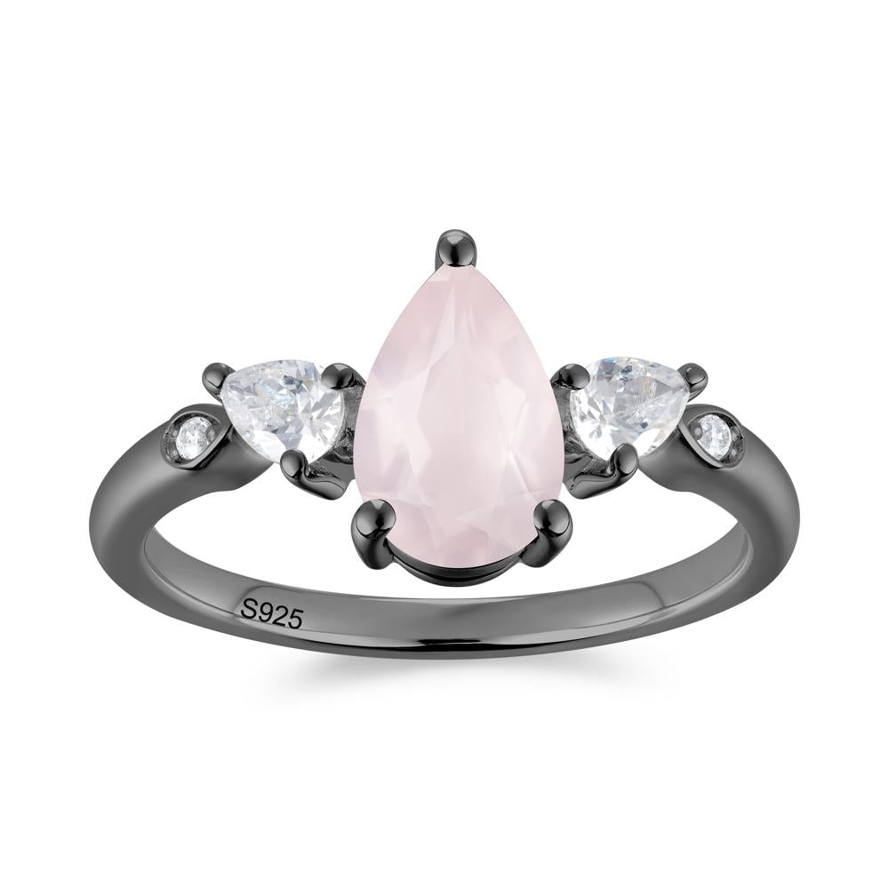 Victorian Milgrain Pear Cut Amethyst Ring Set - LUO Jewelry #gemstone_Rose Quartz