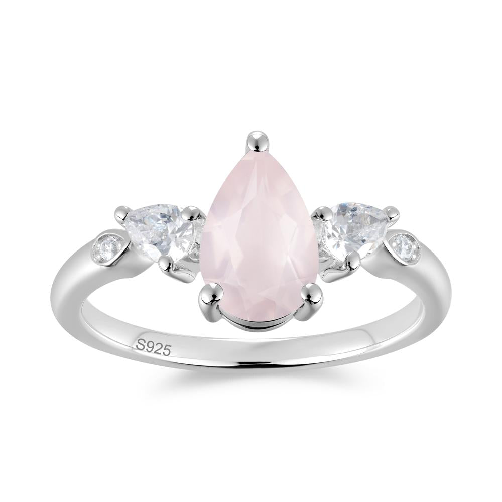 Victorian Milgrain Pear Cut Amethyst Ring Set - LUO Jewelry #gemstone_Rose Quartz