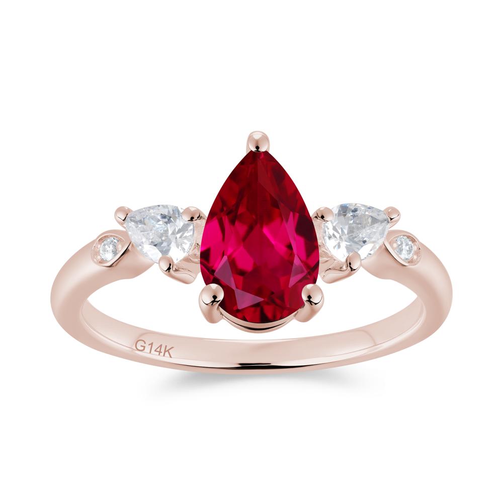 Victorian Milgrain Pear Cut Amethyst Ring Set - LUO Jewelry #gemstone_Ruby