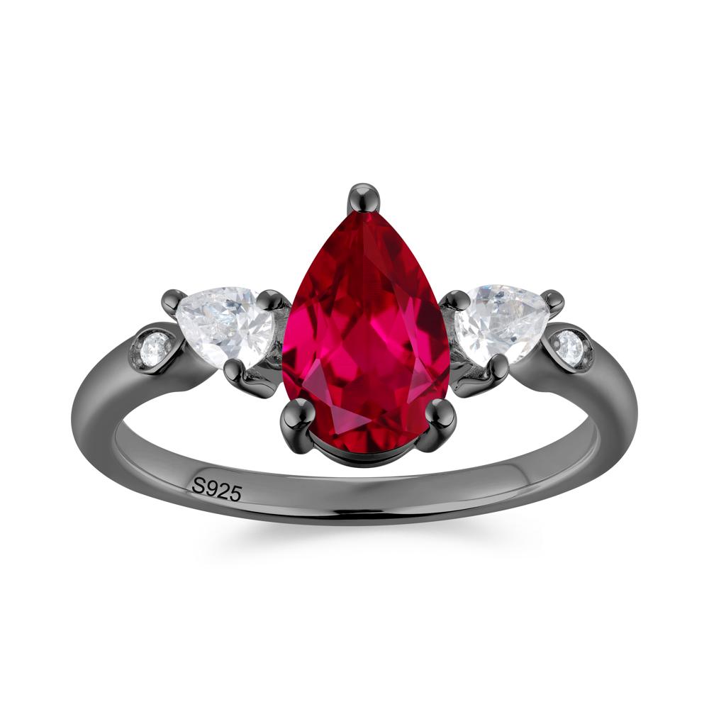 Victorian Milgrain Pear Cut Amethyst Ring Set - LUO Jewelry #gemstone_Ruby