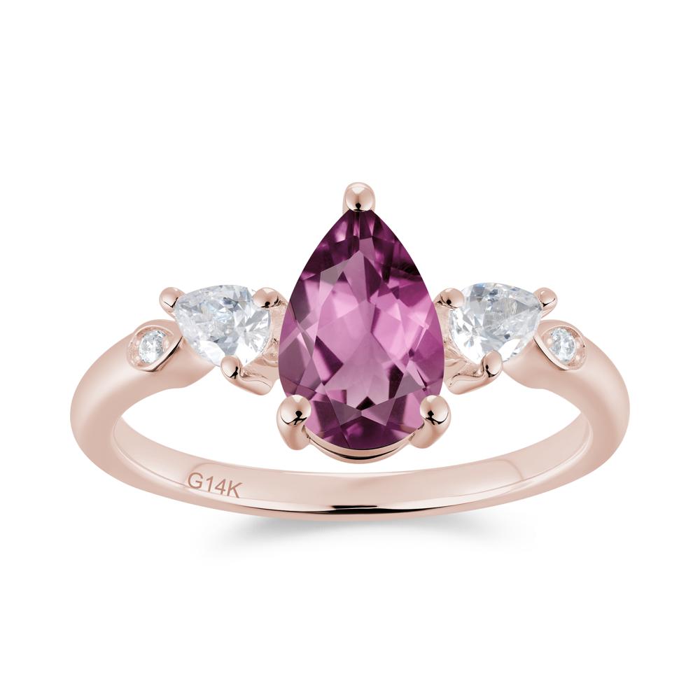 Victorian Milgrain Pear Cut Amethyst Ring Set - LUO Jewelry #gemstone_Tourmaline