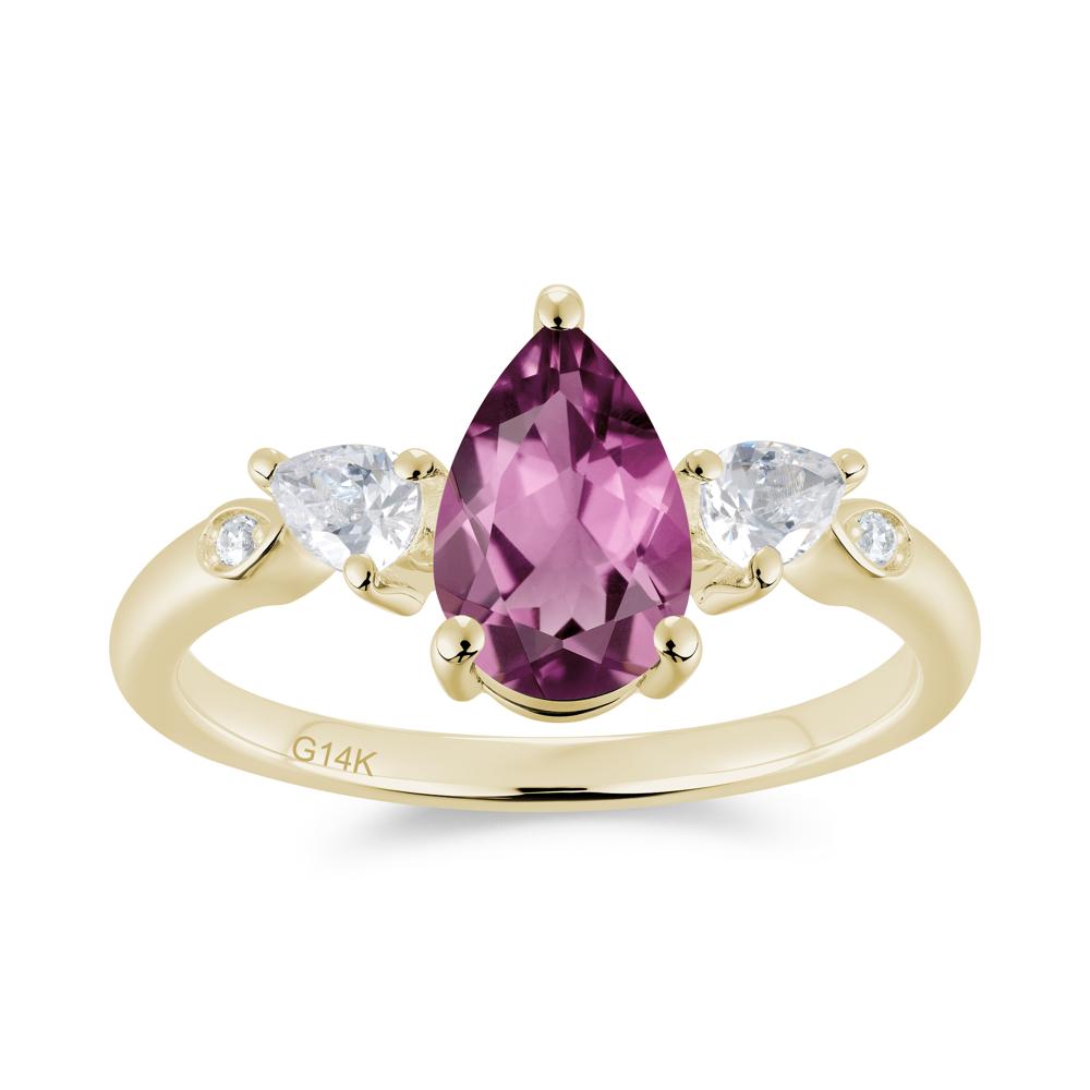 Victorian Milgrain Pear Cut Amethyst Ring Set - LUO Jewelry #gemstone_Tourmaline