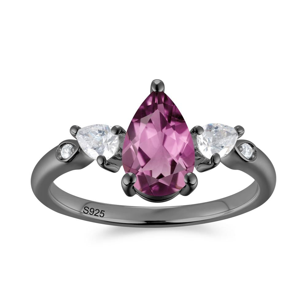 Victorian Milgrain Pear Cut Amethyst Ring Set - LUO Jewelry #gemstone_Tourmaline