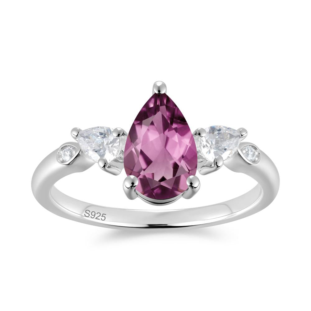Victorian Milgrain Pear Cut Amethyst Ring Set - LUO Jewelry #gemstone_Tourmaline