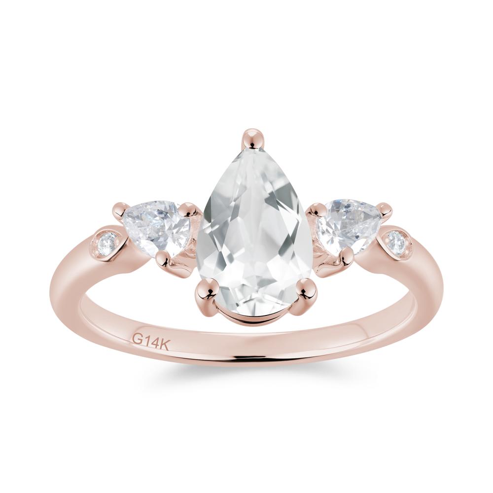 Victorian Milgrain Pear Cut Amethyst Ring Set - LUO Jewelry #gemstone_White Topaz