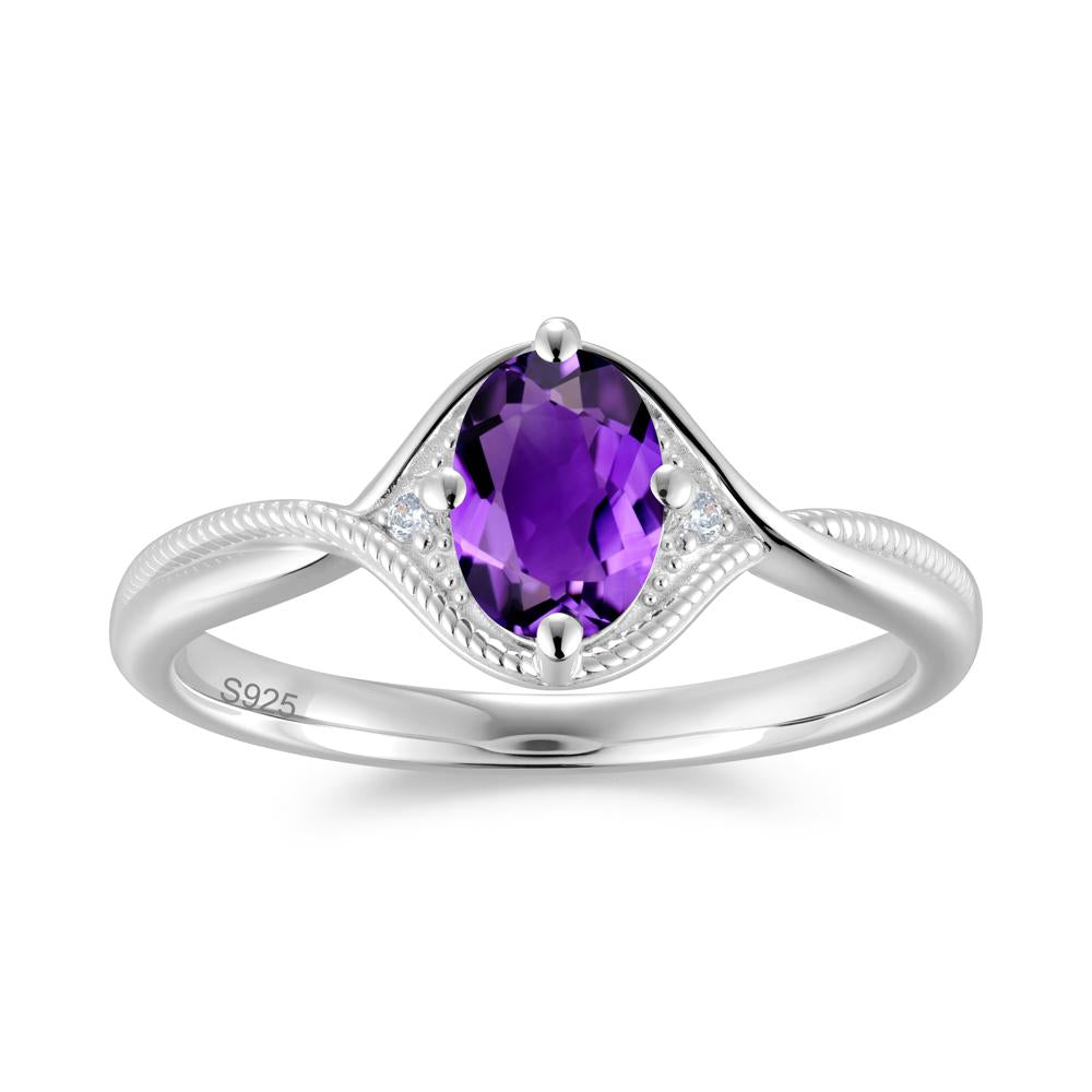Oval Cut Citrine Twisted Engagement Ring - LUO Jewelry #gemstone_Amethyst