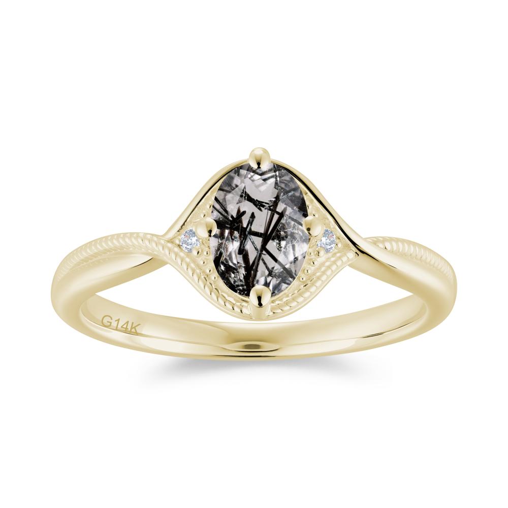 Oval Cut Citrine Twisted Engagement Ring - LUO Jewelry #gemstone_Black Rutilated Quartz
