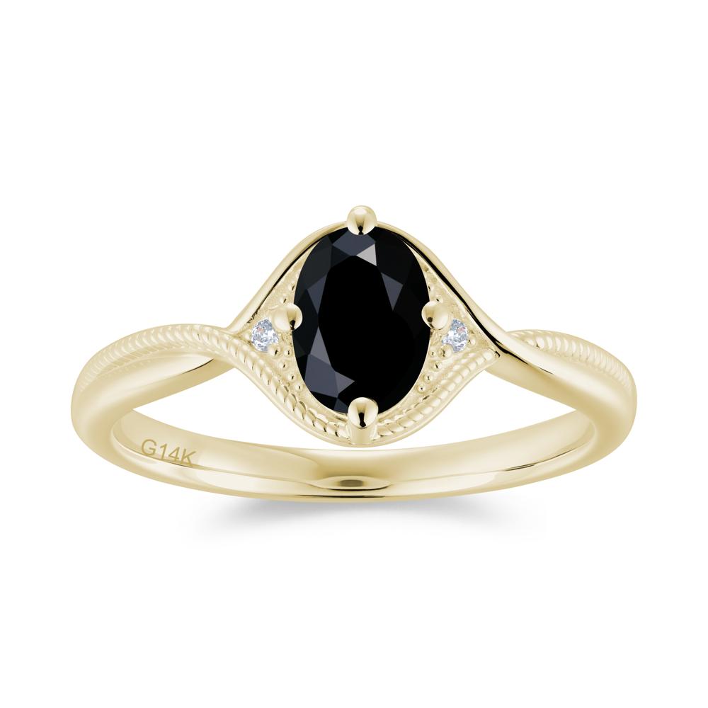 Oval Cut Citrine Twisted Engagement Ring - LUO Jewelry #gemstone_Black Spinel