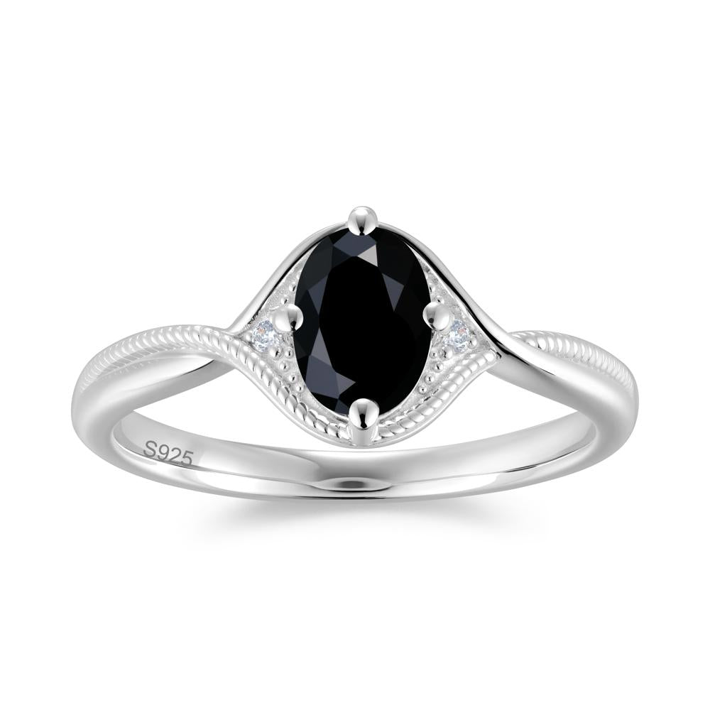 Oval Cut Citrine Twisted Engagement Ring - LUO Jewelry #gemstone_Black Spinel