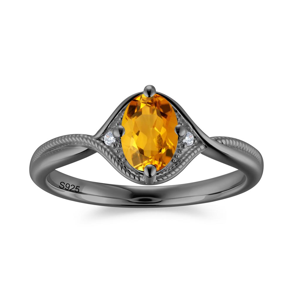 Oval Cut Citrine Twisted Engagement Ring - LUO Jewelry #gemstone_Citrine