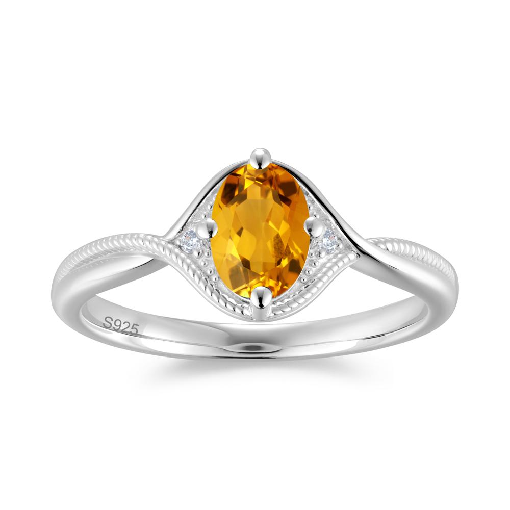 Oval Cut Citrine Twisted Engagement Ring - LUO Jewelry #gemstone_Citrine