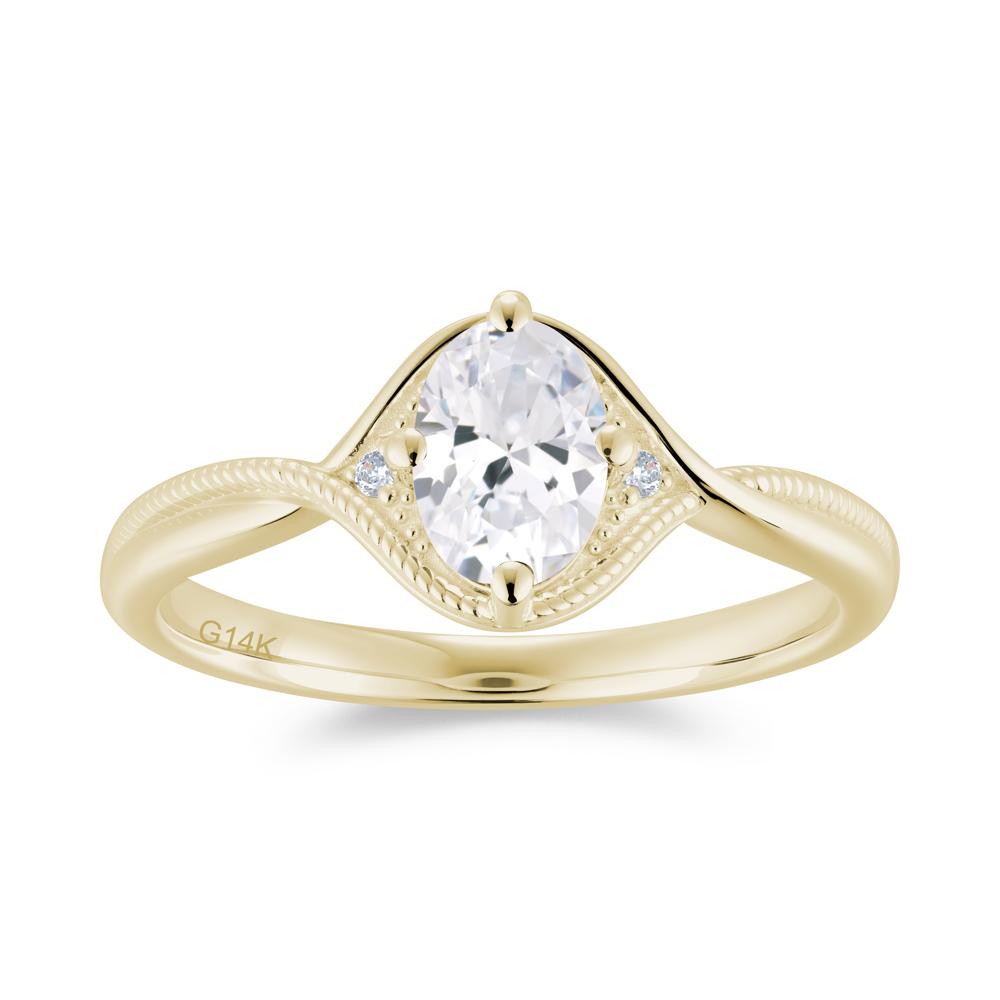 Oval Cut Citrine Twisted Engagement Ring - LUO Jewelry #gemstone_Cubic Zirconia