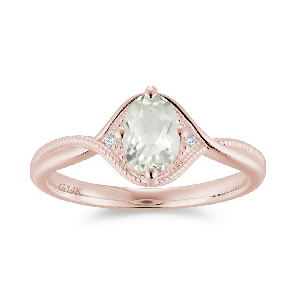 Oval Cut Citrine Twisted Engagement Ring - LUO Jewelry #gemstone_Green Amethyst