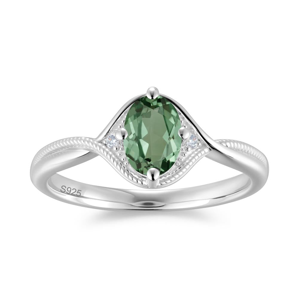 Oval Cut Citrine Twisted Engagement Ring - LUO Jewelry #gemstone_Green Sapphire