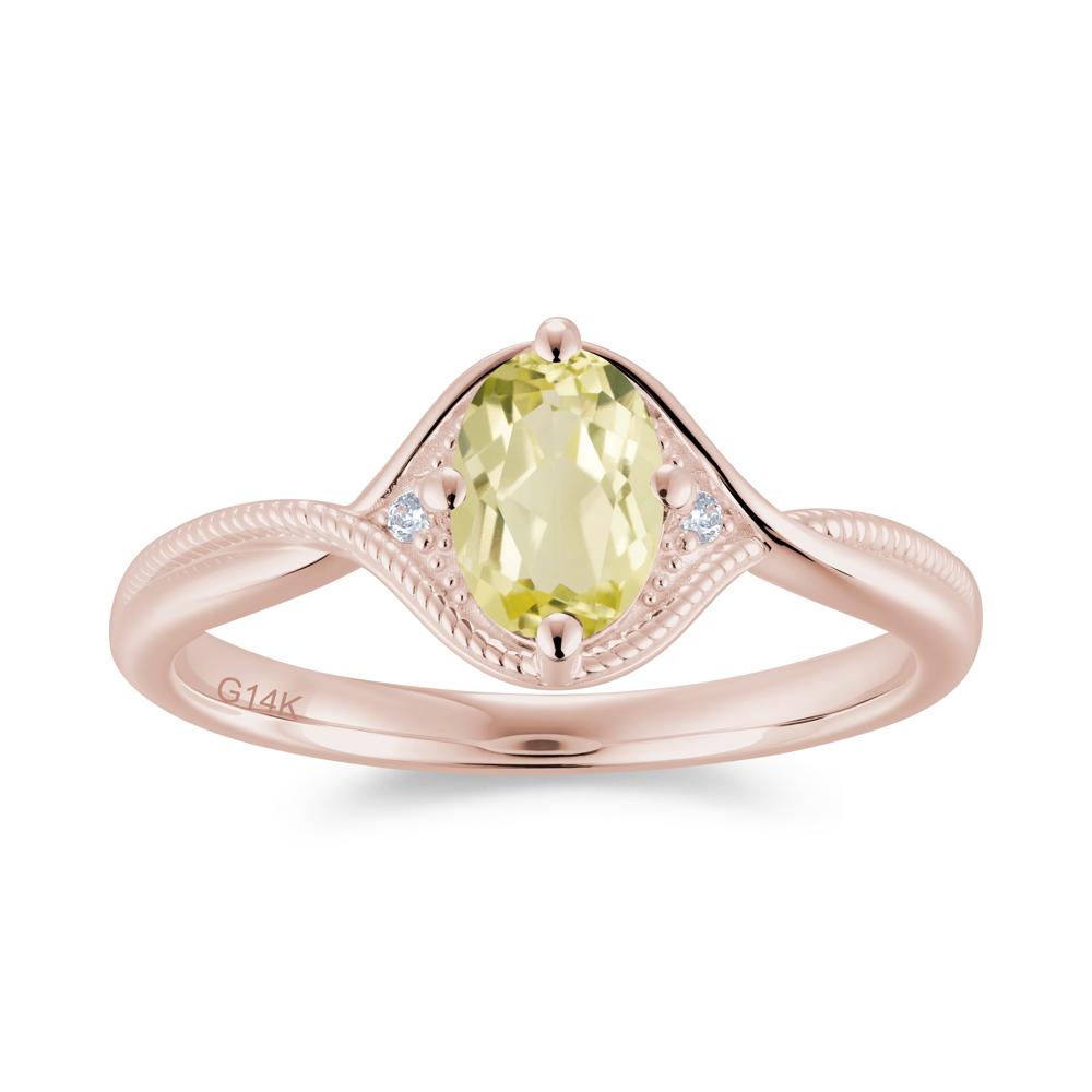 Oval Cut Citrine Twisted Engagement Ring - LUO Jewelry #gemstone_Lemon Quartz