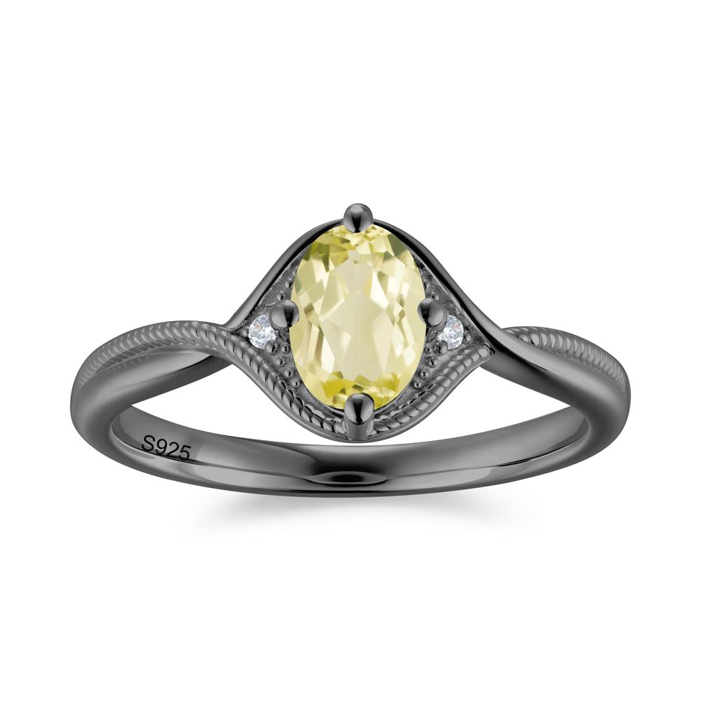Oval Cut Citrine Twisted Engagement Ring - LUO Jewelry #gemstone_Lemon Quartz