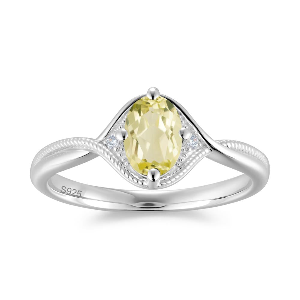 Oval Cut Citrine Twisted Engagement Ring - LUO Jewelry #gemstone_Lemon Quartz