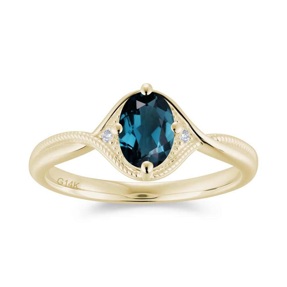Oval Cut Citrine Twisted Engagement Ring - LUO Jewelry #gemstone_London Blue Topaz