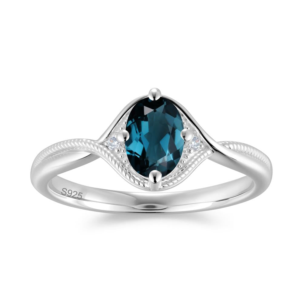 Oval Cut Citrine Twisted Engagement Ring - LUO Jewelry #gemstone_London Blue Topaz