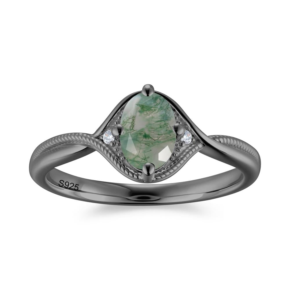 Oval Cut Citrine Twisted Engagement Ring - LUO Jewelry #gemstone_Moss Agate