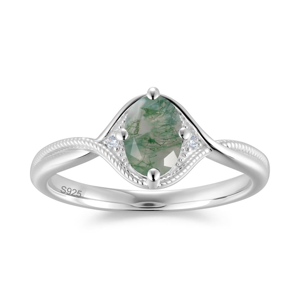 Oval Cut Citrine Twisted Engagement Ring - LUO Jewelry #gemstone_Moss Agate