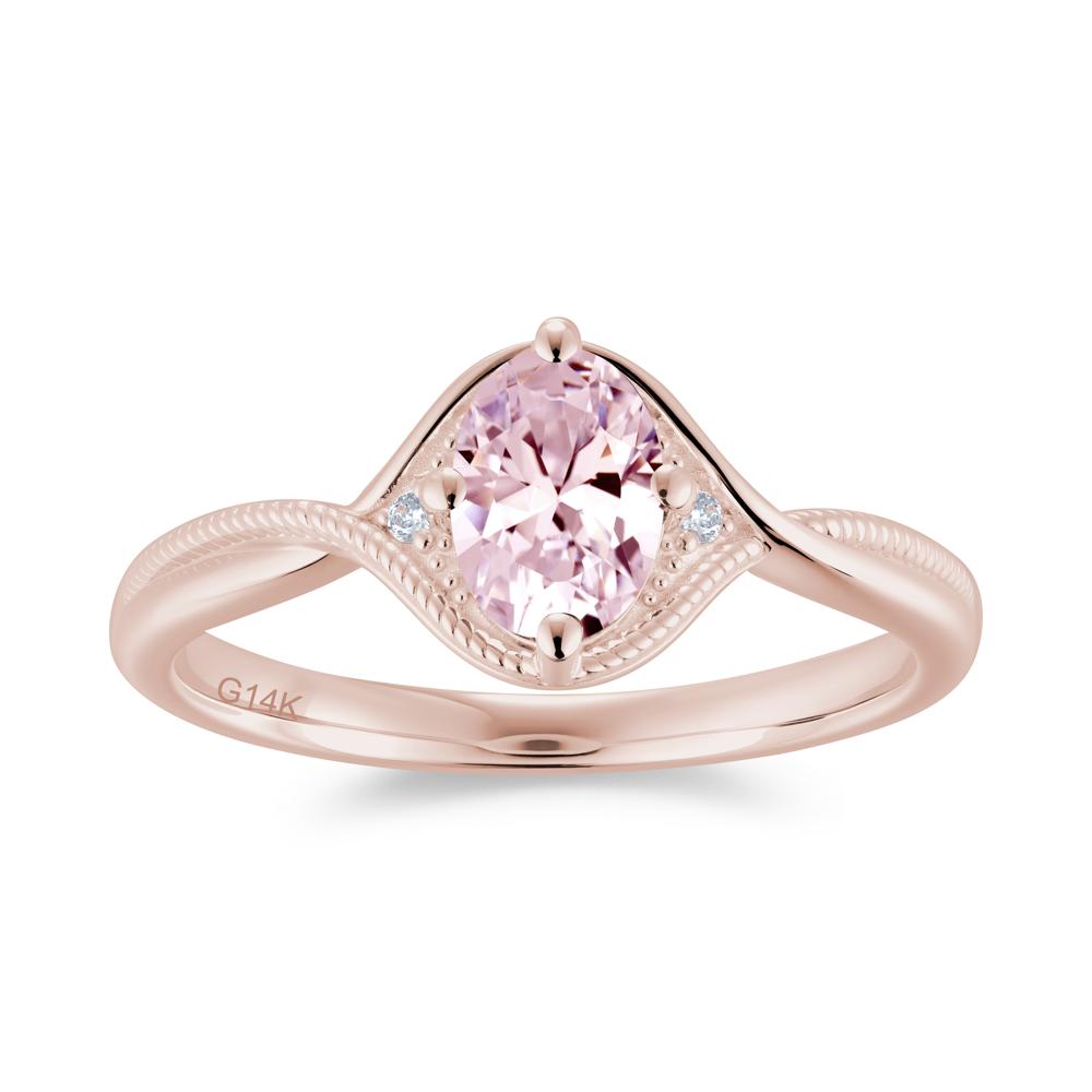 Oval Cut Citrine Twisted Engagement Ring - LUO Jewelry #gemstone_Pink Cubic Zirconia