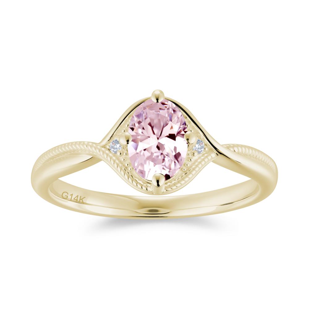Oval Cut Citrine Twisted Engagement Ring - LUO Jewelry #gemstone_Pink Cubic Zirconia