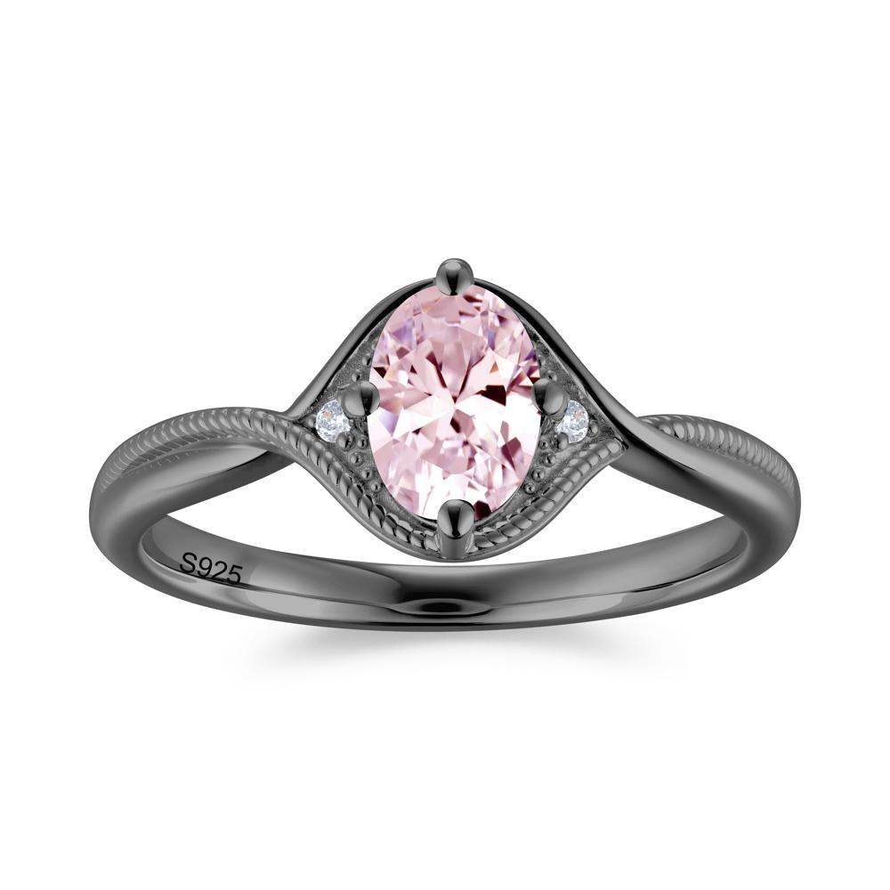 Oval Cut Citrine Twisted Engagement Ring - LUO Jewelry #gemstone_Pink Cubic Zirconia