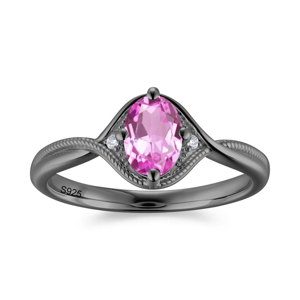 Oval Cut Citrine Twisted Engagement Ring - LUO Jewelry #gemstone_Pink Sapphire