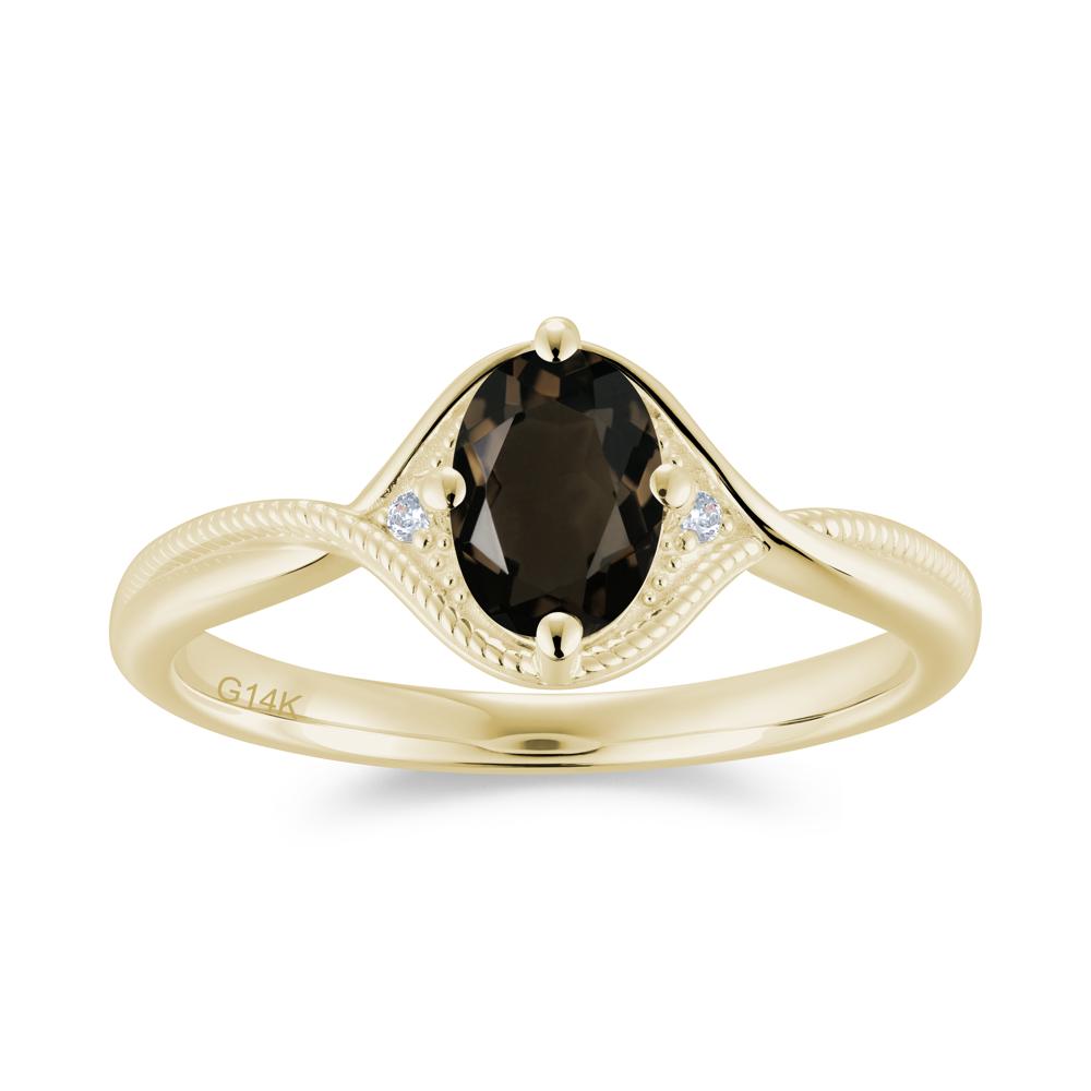 Oval Cut Citrine Twisted Engagement Ring - LUO Jewelry #gemstone_Smoky Quartz